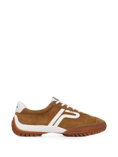 Polo Ralph Lauren Logo-patch Suede Low-top Sneakers In Brown
