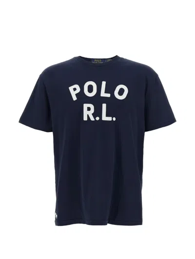 Polo Ralph Lauren Logo-patch T-shirt In Blue