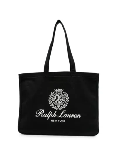 Polo Ralph Lauren Logo-print Canvas Tote Bag In White