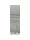 Polo Ralph Lauren Logo-print Striped Scarf In Gray