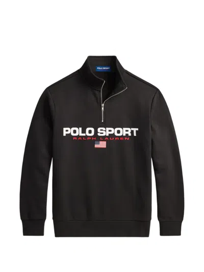 Polo Ralph Lauren Logo-print Sweatshirt In Black