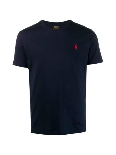 Polo Ralph Lauren T-shirt Blue In Cotton Custom Slim-fit In Black
