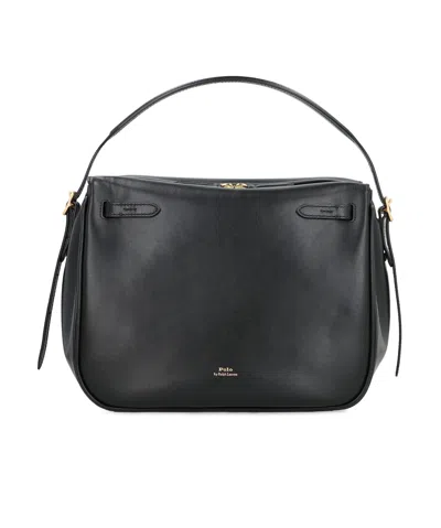 Polo Ralph Lauren Logo-printed Zipped Tote Bag In Black