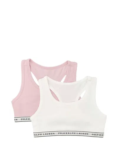 Polo Ralph Lauren Logo-tape Racerback Sports Bras (set Of Two) In Multi