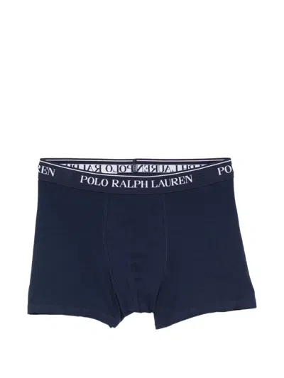 Polo Ralph Lauren Logo-waistband Boxer Briefs Set Of Three In Blue