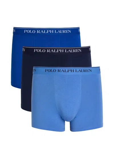 Polo Ralph Lauren Logo-jacquard Stretch-cotton Trunks In Blue