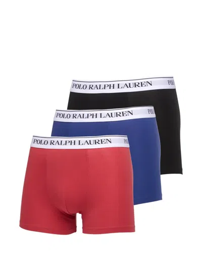 Polo Ralph Lauren Logo-waistband Briefs (set Of Three) In Blue