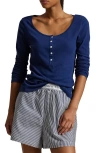 Polo Ralph Lauren Long & Lean Cotton Jersey Lounge Henley In Navy