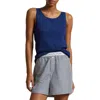 Polo Ralph Lauren Long & Lean Cotton Jersey Lounge Tank In Navy