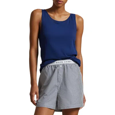 Polo Ralph Lauren Long & Lean Cotton Jersey Lounge Tank In Navy