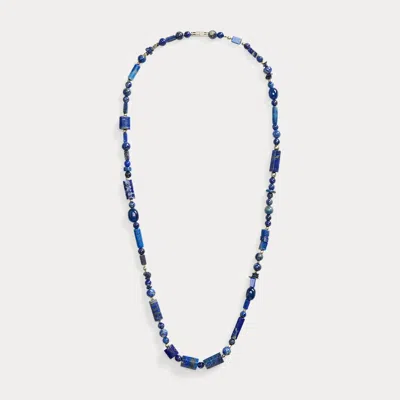 Polo Ralph Lauren Long Blue-tone Beaded Necklace