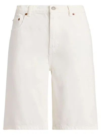 Polo Ralph Lauren Long Denim Shorts In Neutral