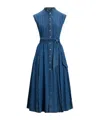 Polo Ralph Lauren Womens Indigo Belted Sleeveless Denim Midi Dress In Indigo