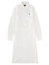 Polo Ralph Lauren Long Sleeve Dress Belted Waist Detail In White