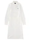 Polo Ralph Lauren Long Sleeve Dress Belted Waist Detail In White