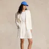 Polo Ralph Lauren Long Pleated Linen Short In Neutral