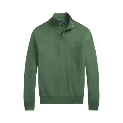 Pre-owned Polo Ralph Lauren Long-sleeve 1/2 Zip Sweater 'fatigue' | Tan | Men's Size L
