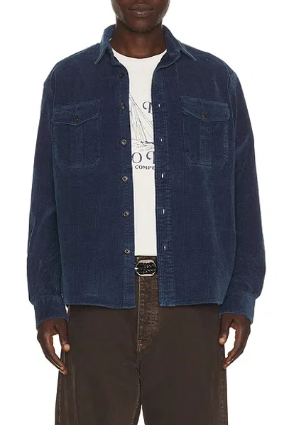 Polo Ralph Lauren Long Sleeve 8 Wale Cord Ranger Sport Shirt In Indigo