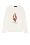 Polo Ralph Lauren Mens Nevis Holiday Bear Bear-print Long-sleeve Cotton And Recycled Polyester Blend Jersey Sweatshirt In F24 Nevis Holiday Bear