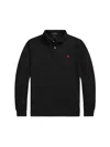 Polo Ralph Lauren Long-sleeve Black Polo Shirt With Traditional Collar In Black