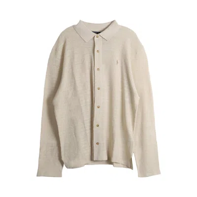 Pre-owned Polo Ralph Lauren Long-sleeve Blend Placket Cardigan Sweater 'new Stone' | Tan | Men's Size Xl