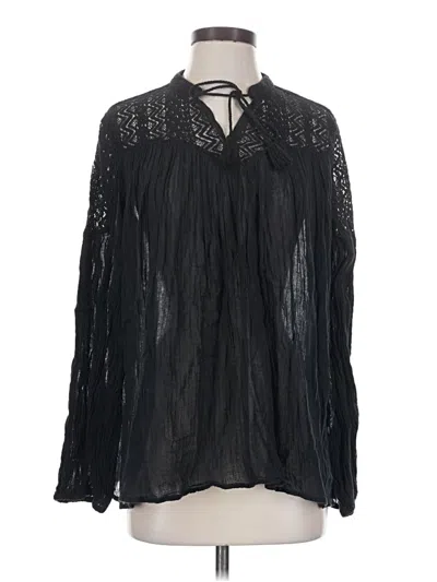 Pre-owned Polo Ralph Lauren Long Sleeve Blouse In Black