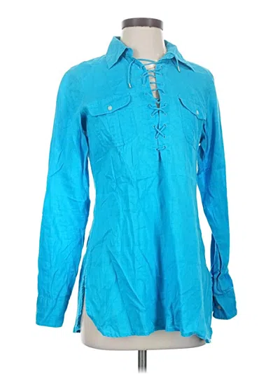 Pre-owned Polo Ralph Lauren Long Sleeve Blouse In Blue