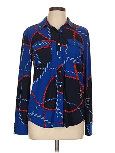 Pre-owned Polo Ralph Lauren Long Sleeve Blouse In Blue
