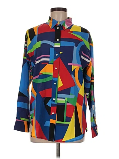 Pre-owned Polo Ralph Lauren Long Sleeve Blouse In Blue
