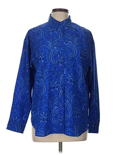 Pre-owned Polo Ralph Lauren Long Sleeve Blouse In Blue