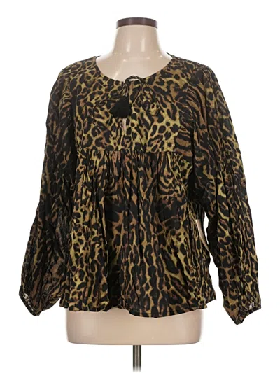 Pre-owned Polo Ralph Lauren Long Sleeve Blouse In Brown