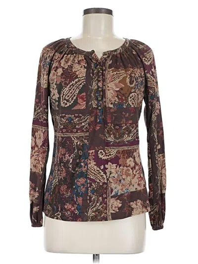 Pre-owned Polo Ralph Lauren Long Sleeve Blouse In Brown