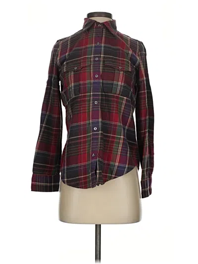 Pre-owned Polo Ralph Lauren Long Sleeve Blouse In Burgundy