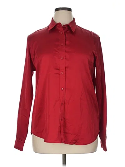 Pre-owned Polo Ralph Lauren Long Sleeve Blouse In Burgundy
