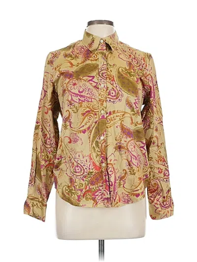 Pre-owned Polo Ralph Lauren Long Sleeve Blouse In Gold