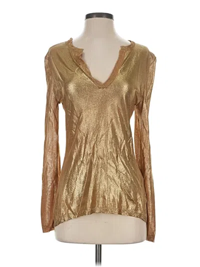 Pre-owned Polo Ralph Lauren Long Sleeve Blouse In Gold