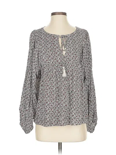 Pre-owned Polo Ralph Lauren Long Sleeve Blouse In Gray