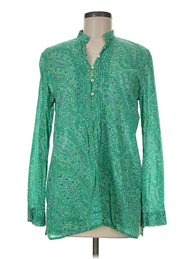 Pre-owned Polo Ralph Lauren Long Sleeve Blouse In Green