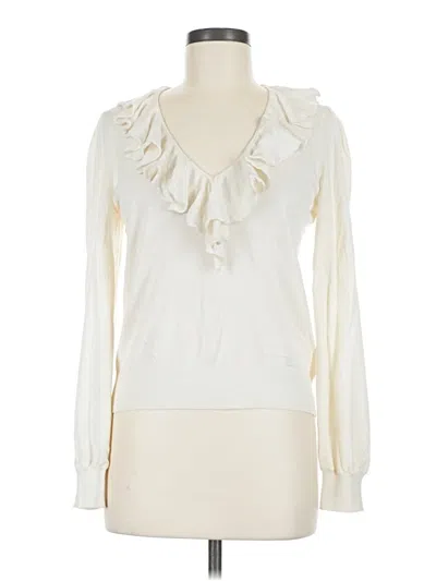 Pre-owned Polo Ralph Lauren Long Sleeve Blouse In Ivory