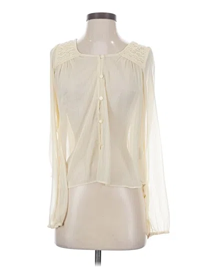 Pre-owned Polo Ralph Lauren Long Sleeve Blouse In Ivory
