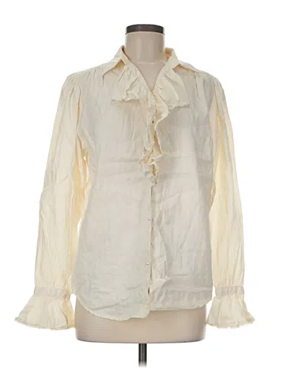 Pre-owned Polo Ralph Lauren Long Sleeve Blouse In Ivory