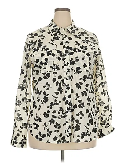Pre-owned Polo Ralph Lauren Long Sleeve Blouse In Ivory