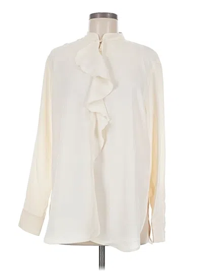 Pre-owned Polo Ralph Lauren Long Sleeve Blouse In Ivory