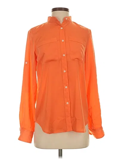 Pre-owned Polo Ralph Lauren Long Sleeve Blouse In Orange