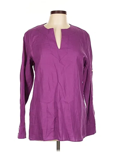 Pre-owned Polo Ralph Lauren Long Sleeve Blouse In Purple