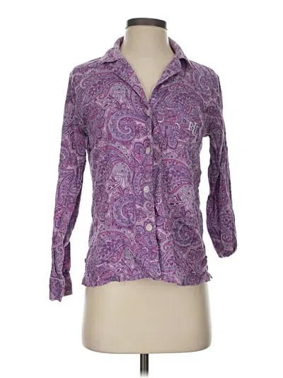 Pre-owned Polo Ralph Lauren Long Sleeve Blouse In Purple