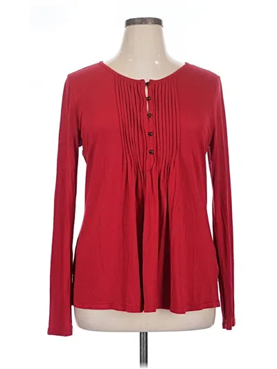 Pre-owned Polo Ralph Lauren Long Sleeve Blouse In Red