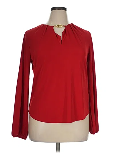 Pre-owned Polo Ralph Lauren Long Sleeve Blouse In Red