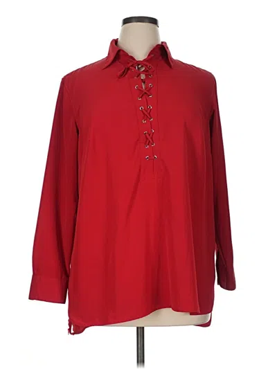 Pre-owned Polo Ralph Lauren Long Sleeve Blouse In Red