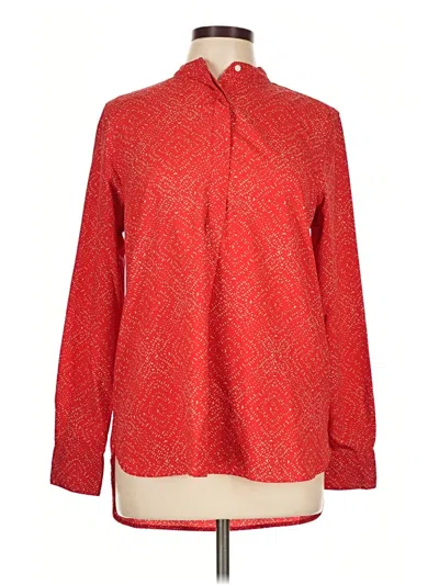 Polo Ralph Lauren Long Sleeve Blouse In Red